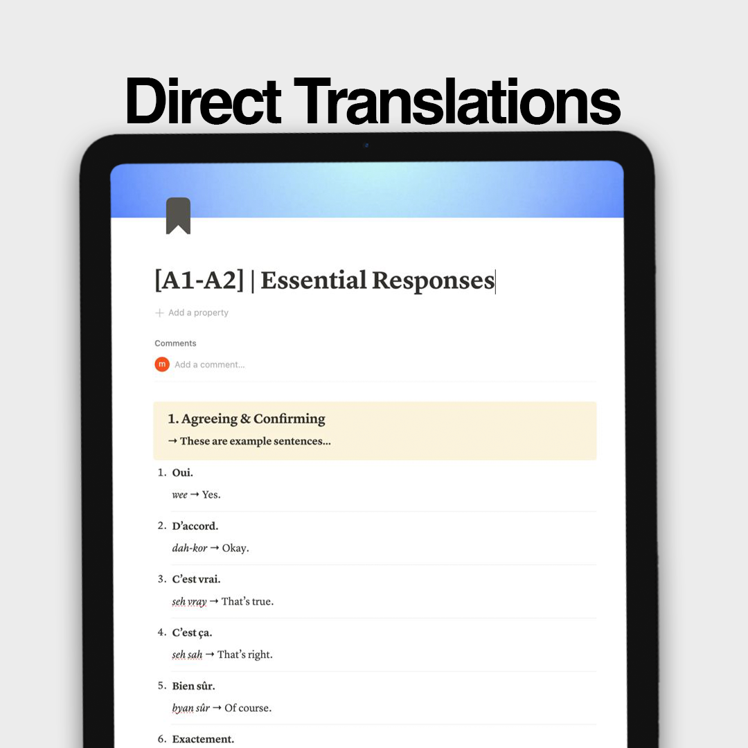 1000+ French Common Phrases | Digital Workbook