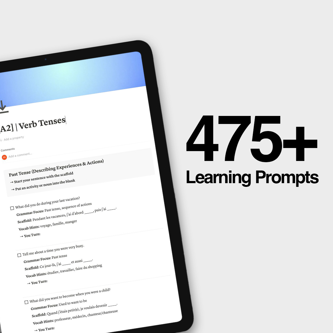 475+ French Learning Prompts + Exercises