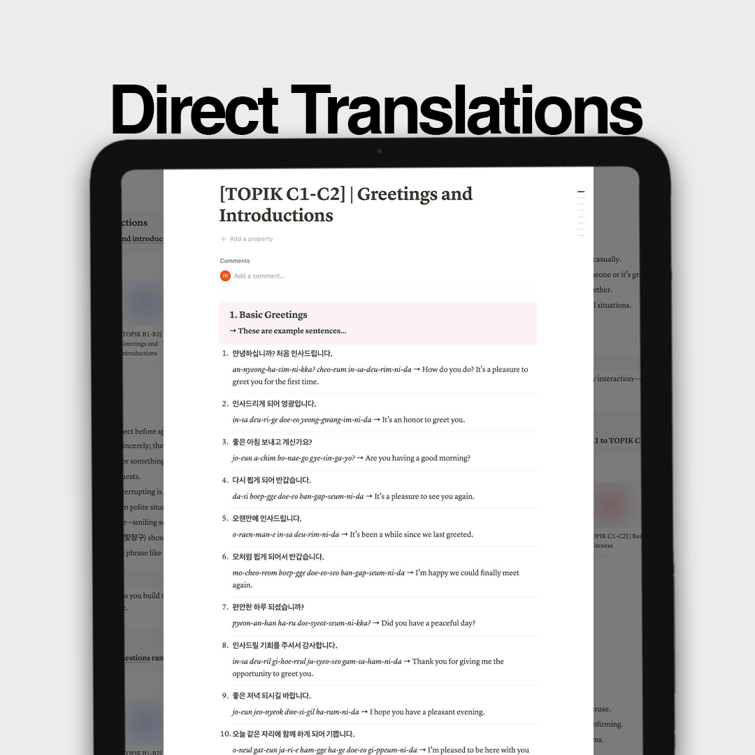 1000+ Korean Common Phrases | Digital Workbook
