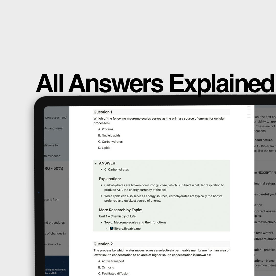 Lucy's AP Biology Practice Questions