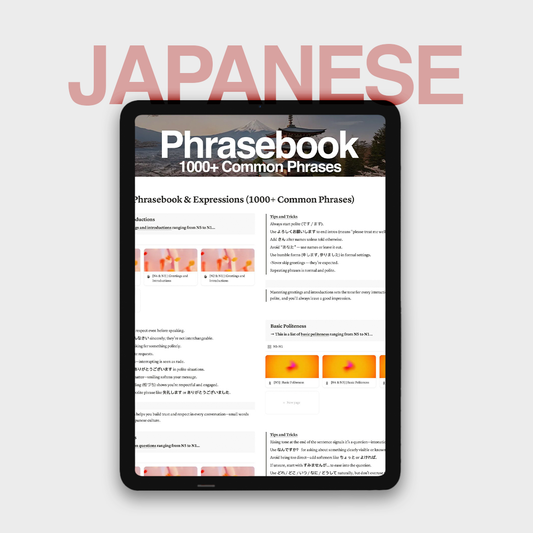 1000+ Japanese Common Phrases | Digital Workbook