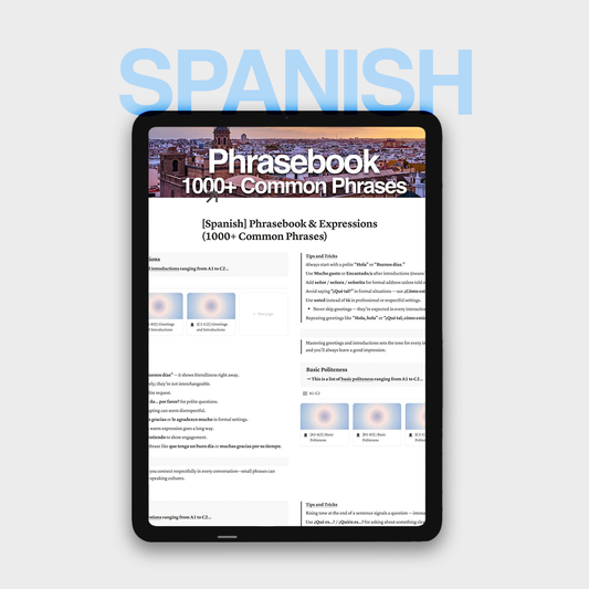 1000+ Spanish Common Phrases | Digital Workbook