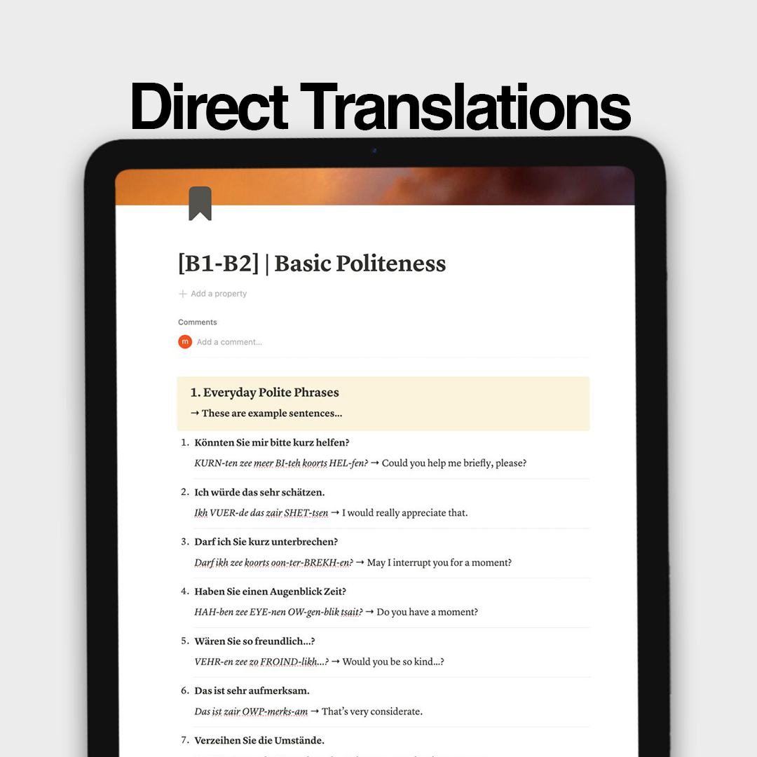 1000+ German Common Phrases | Digital Workbook