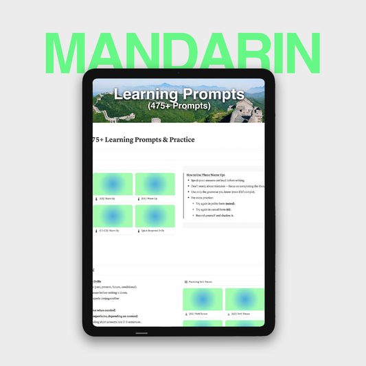 475+ Mandarin Learning Prompts + Exercises