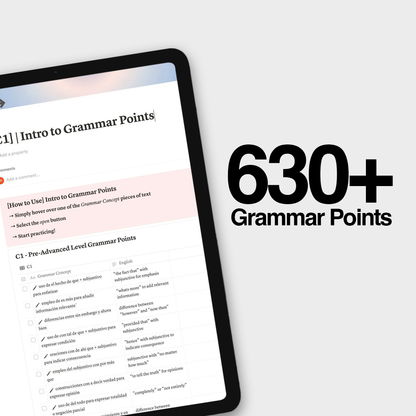 630+ Spanish Grammar Points | Grammar Guide